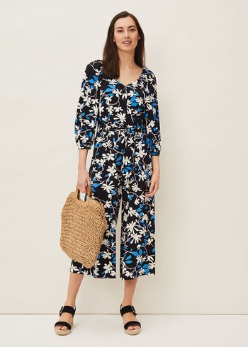 Phase Eight Magnolia Floral Jumpsuit Navy/Multicolor Canada | XTOYGS-014